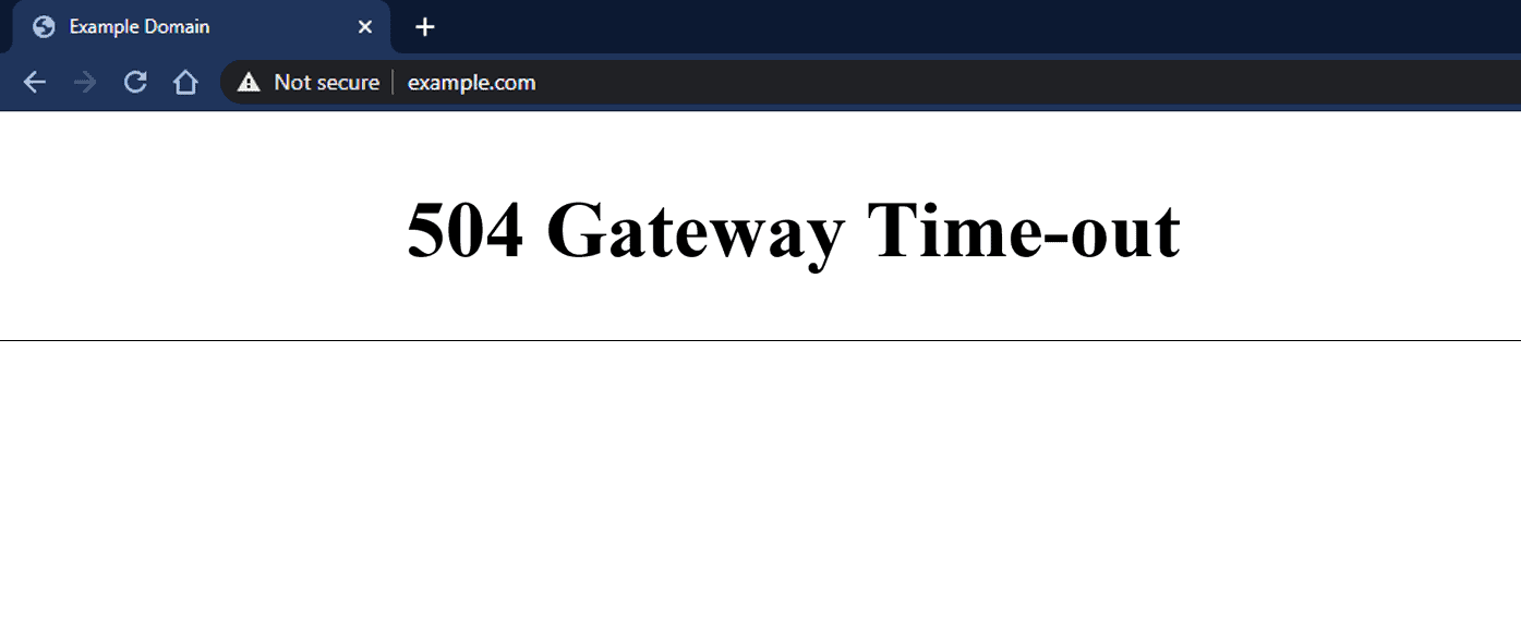 504 Gateway Timeout Error